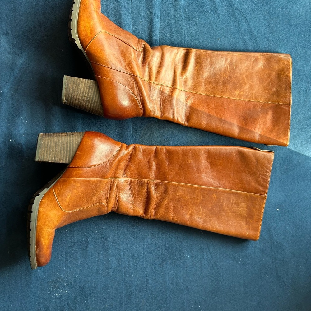 Clarks Chestnut Leather Knee-High Boots - Picture 7 of 8